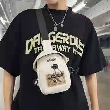 醇龙 休闲潮流 尼龙 胸包 常规 男女同款情侣款 黑色/米白色/红色/卡其色/灰色