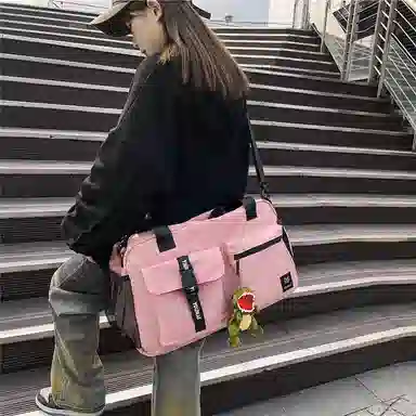 醇龙 大容量干湿分离短途多口袋 尼龙 单肩旅行包 常规 男女同款情侣款 黑/红/卡其/粉 /黄/绿