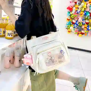 醇龙 百搭简约休闲 尼龙 单肩包 常规 男女同款情侣款 蓝/黑/粉/白