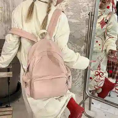 醇龙 韩版纯色简约轻便 尼龙布 双肩包 常规 男女同款情侣款 多色