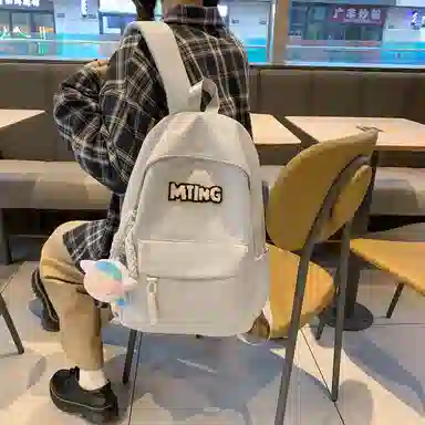 醇龙 高颜值书包小众大容量大学生初中高中韩系可爱简约背包 尼龙 双肩包 女款 多色