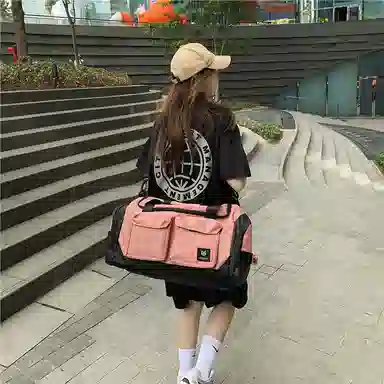 醇龙 大容量干湿分离多功能轻便防水 尼龙拼牛津布 旅行包 常规 男女同款情侣款 黄色/粉色/绿色/红色/黑色/卡其色