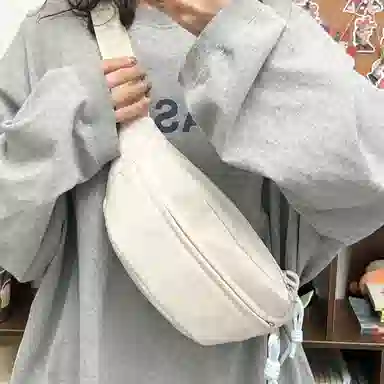 醇龙 运动潮流纯色 尼龙 单肩包腰包小挎包斜挎包胸包 男女同款情侣款 黄/绿/白/黑/粉