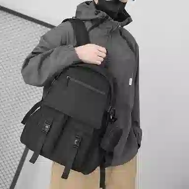 醇龙 双肩包男士简约大容量背包尼龙日系大学生背包男款 多色