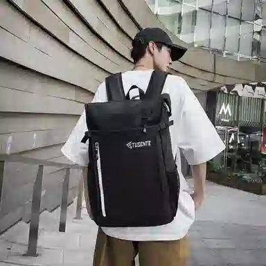 茵初 大容量拼色背包多功能运动防水书包 皮膜 双肩包 常规 男女同款情侣款 多色