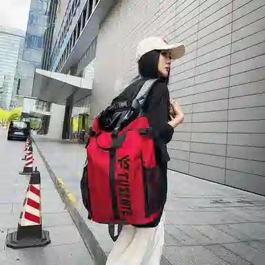 醇龙 休闲百搭潮牌运动 牛津布 双肩包 男女同款情侣款 深灰/浅灰/黑/红