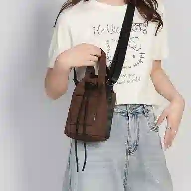 醇龙 户外抽绳小挎包女潮轻便运动束口手机包便携式瑜伽 牛津布 单肩包 常规 男女同款情侣款 多色