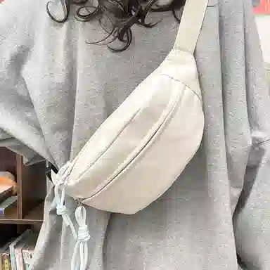 醇龙 运动潮流纯色 尼龙 单肩包腰包小挎包斜挎包胸包 男女同款情侣款 黄/绿/白/黑/粉