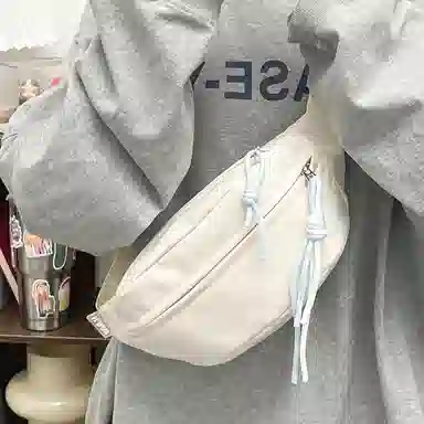 醇龙 运动潮流纯色 尼龙 单肩包腰包小挎包斜挎包胸包 男女同款情侣款 黄/绿/白/黑/粉