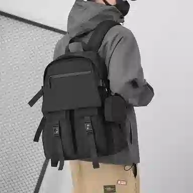 醇龙 双肩包男士简约大容量背包尼龙日系大学生背包男款 多色