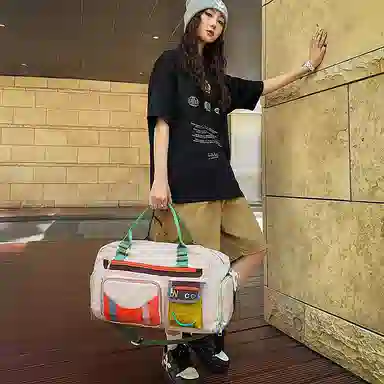 醇龙 简约纯色时尚潮流百搭 尼龙 旅行包 男女同款情侣款 多色