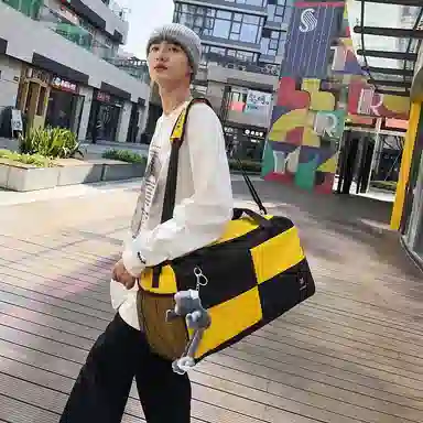 醇龙 大容量短途旅行干湿分离多用 牛津布 单肩包 男女同款情侣款 黑/青绿/蓝/灰/粉/紫/黄/红/白