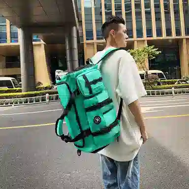 醇龙 中性风休闲简约多功能旅游时尚百搭 尼龙 旅行包 男女同款情侣款 黑/粉/卡其/青绿/黄/军绿