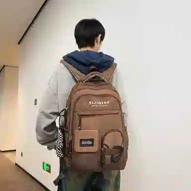 醇龙 工装包轻便时尚潮流大容量初高中休闲旅行背包 尼龙 双肩包 男女同款情侣款 多色
