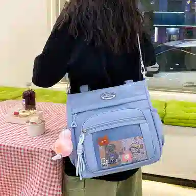 醇龙 百搭简约休闲 尼龙 单肩包 常规 男女同款情侣款 蓝/黑/粉/白