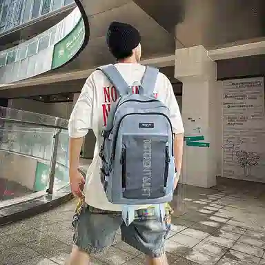 醇龙 大容量休闲百搭轻便 尼龙拼网 双肩包 常规 男女同款情侣款 多色