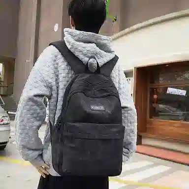 醇龙 日系校园简约百搭高中学生初中生上课大书包 尼龙 双肩包 大号 男女同款情侣款 多色