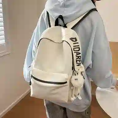 醇龙 纯色简约大学生时尚旅行高中学生 尼龙 双肩包 男女同款情侣款 多色