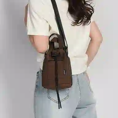 醇龙 户外抽绳小挎包女潮轻便运动束口手机包便携式瑜伽 牛津布 单肩包 常规 男女同款情侣款 多色