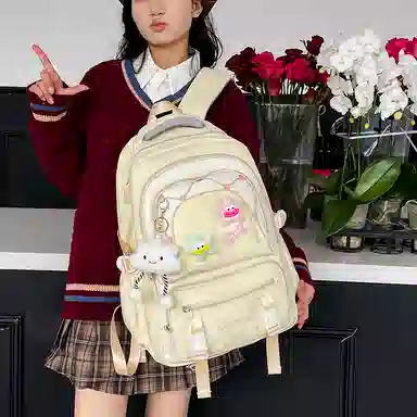 醇龙 可爱高中生初中生学生女大学生休闲旅游轻便电脑背包 帆布 双肩包 常规 女款 多色