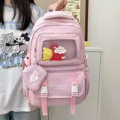 醇龙 尼龙男女通用多色书包小众设计尼龙高颜值日系学生书包大容量纯色旅行双肩包