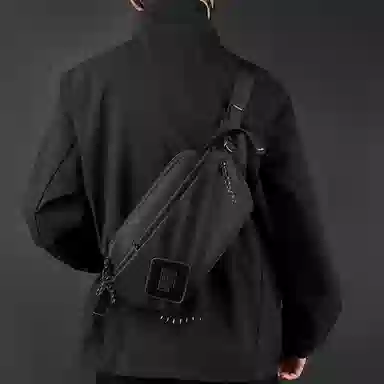 醇龙 多功能运动防水斜挎百搭韩版大容量休闲单肩斜挎小包 尼龙布 胸包 常规 男女同款情侣款 黑/军绿/迷彩/灰/深蓝