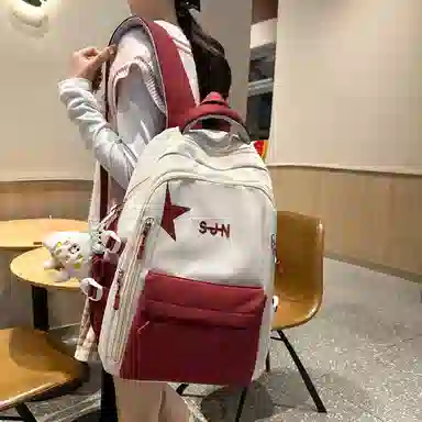 醇龙 日系大容量书包森系高中大学生初中生校园百搭小清新 尼龙 双肩包 男女同款情侣款 多色