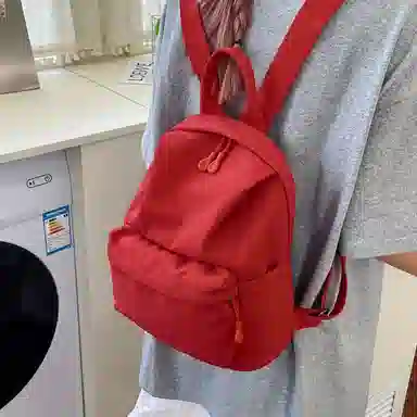 醇龙 古着感纯色防水电脑登山背包 尼龙 双肩包 男女同款情侣款 多色