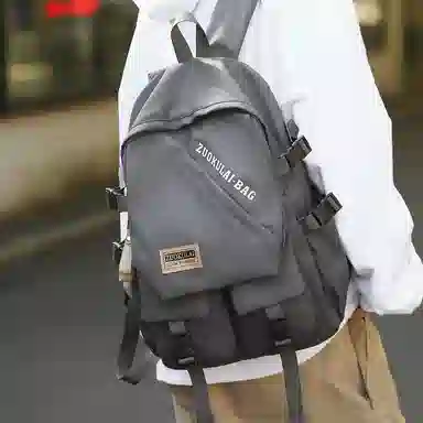 醇龙 大容量 复古 原宿风 休闲大学生 双肩包 男女同款情侣款 尼龙 多色