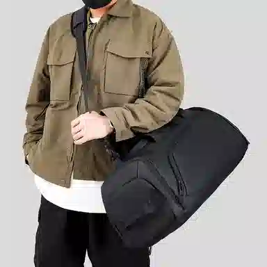 醇龙 大容量防水干湿训练分离收纳 尼龙 旅行包 男女同款情侣款 黑色