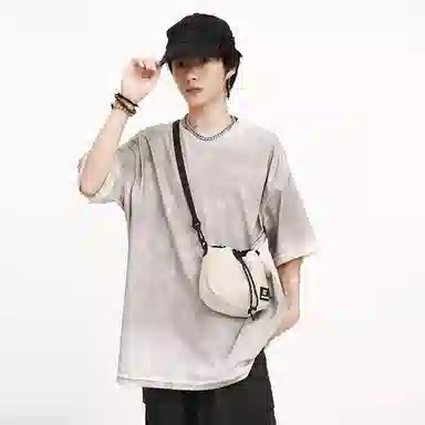 醇龙 斜挎包机能撞色抽绳束口袋水桶包时尚百搭露营山系便携背包包 尼龙 单肩包 男女同款情侣款 多色