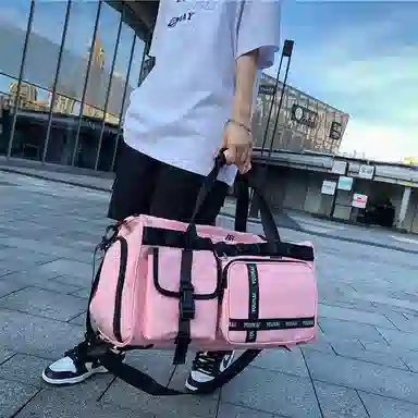 醇龙 多功能干湿分离简约短途旅游时尚百搭 尼龙 旅行包 男女同款情侣款 黑/粉/黄/绿/卡其/牛仔蓝