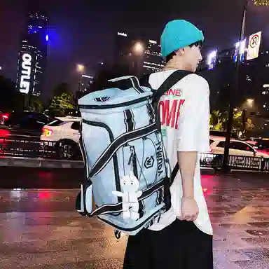 醇龙 多功能大容量轻便 尼龙 旅行包 男女同款情侣款 黄/卡其/粉/黑/白/青绿/蓝