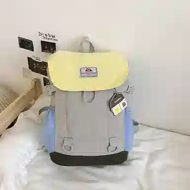 醇龙 休闲撞色大学生轻便大容量书包通勤旅行背包 尼龙 双肩包 男女同款情侣款 多色