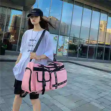 醇龙 多功能干湿分离简约短途旅游时尚百搭 尼龙 旅行包 男女同款情侣款 黑/粉/黄/绿/卡其/牛仔蓝