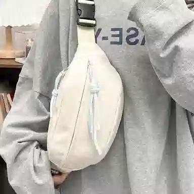 醇龙 运动潮流纯色 尼龙 单肩包腰包小挎包斜挎包胸包 男女同款情侣款 黄/绿/白/黑/粉