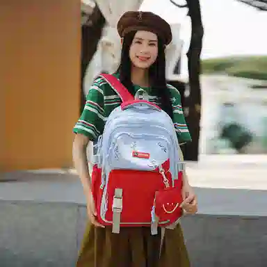 醇龙 书包初高中生大容量百搭背包学生拼接电脑旅行 尼龙 双肩包 男女同款情侣款 多色