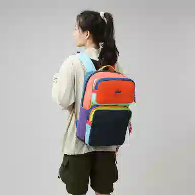 醇龙 多巴胺大容量轻便撞色时尚潮流 牛津布 双肩包 常规 男女同款情侣款 多色