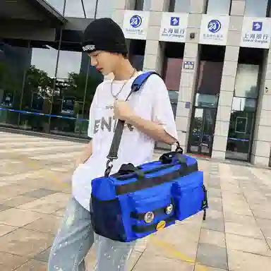 醇龙 大容量干湿分离时尚休闲 尼龙布 单肩包 男女同款情侣款 黑/青绿/黄/蓝/军绿/粉/卡其