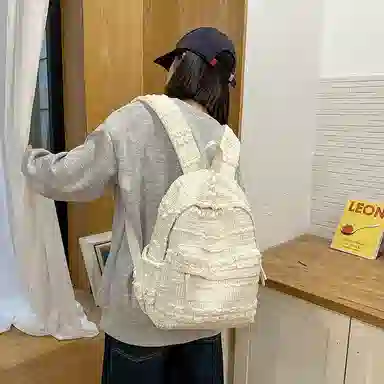 醇龙 大学生初高中百搭旅行轻便通勤包 泡泡料 双肩包 女款 多色