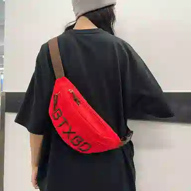 醇龙 简约百搭 尼龙布 胸包 常规 男女同款情侣款 黑/白/灰/红/桔