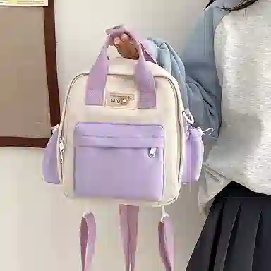 醇龙 小型韩系轻便百搭出游多用小众外出休闲 手提包单肩斜挎包 尼龙 双肩包 女款 多色