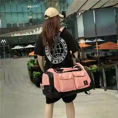 醇龙 大容量干湿分离多功能轻便防水 尼龙拼牛津布 旅行包 常规 男女同款情侣款 黄色/粉色/绿色/红色/黑色/卡其色