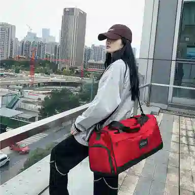 醇龙 大容量干湿分离 尼龙 旅行包 男女同款情侣款 黑/深灰/粉/红/卡其/绿/蓝