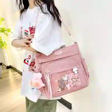 醇龙 百搭简约休闲 尼龙 单肩包 常规 男女同款情侣款 蓝/黑/粉/白