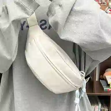 醇龙 运动潮流纯色 尼龙 单肩包腰包小挎包斜挎包胸包 男女同款情侣款 黄/绿/白/黑/粉