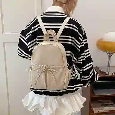 醇龙 时尚简约纯色百搭高级感 尼龙 双肩包 女款 多色