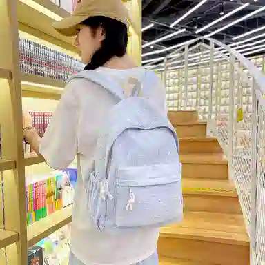 醇龙 韩系轻便旅游百搭大容量 尼龙 双肩包 常规 女款 白色/黑色/粉红色