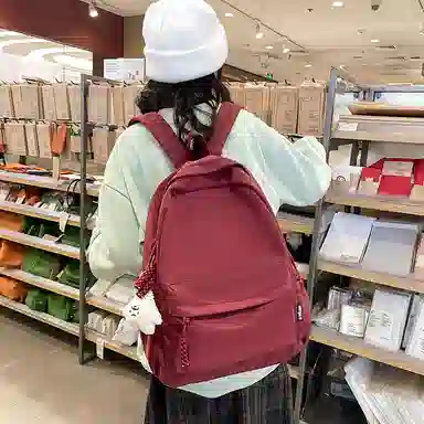 醇龙  简约纯色大容量 尼龙 男女通用 多色 背包双肩包