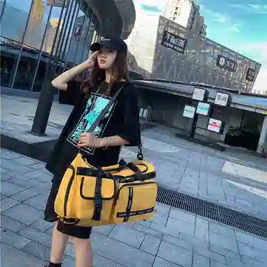 醇龙 多功能干湿分离简约短途旅游时尚百搭 尼龙 旅行包 男女同款情侣款 黑/粉/黄/绿/卡其/牛仔蓝